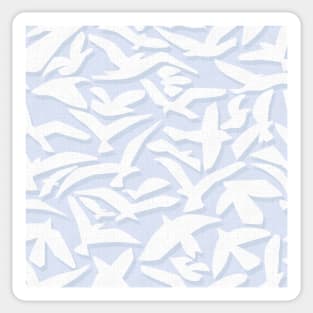 Abstract Seagulls in Airy, Light Blue Shades Sticker